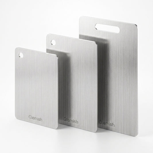 Stainless Steel Cutting Board Set of 3 - Dishwasher Safe with Juice Groove
