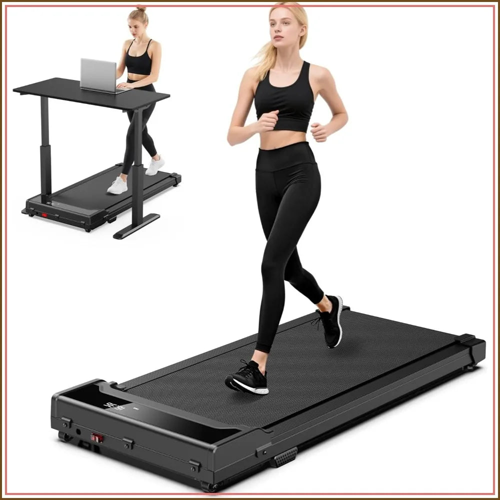 Under Desk Walking Pad for Home - Compact Treadmill with Remote Control, 0.6-4.0 MPH, up to 220 Lbs