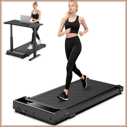 Under Desk Walking Pad for Home - Compact Treadmill with Remote Control, 0.6-4.0 MPH, up to 220 Lbs