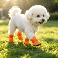 Spring Summer Breathable Mesh Small Dog Shoes Soft Sole Non-Slip Pet Booty Anti-Slip off Paw Protectors for Poodle Daily Walking