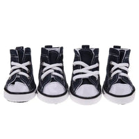 4Pcs/Set Anti-Skidding Denim Canvas Dog Shoes Pet Shoes Waterproof Shoes Sneakers Breathable Booties Pet Supplies High Quality
