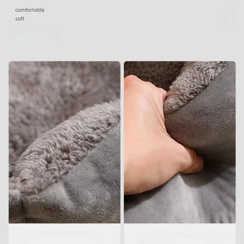 Small dog curled up asleep in the bolster pet bed