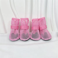 Spring Summer Breathable Mesh Small Dog Shoes Soft Sole Non-Slip Pet Booty Anti-Slip off Paw Protectors for Poodle Daily Walking