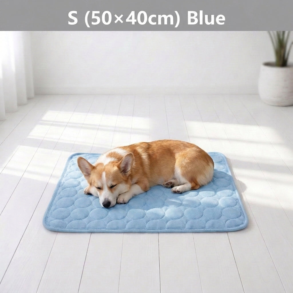 Summer Pet Ice Pad Cool Sleeping Mat Breathable Ice Silk Washable Pet Bed Durable Dog Cat Cushion Pet Supplies for Home Outdoor