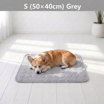 Summer Pet Ice Pad Cool Sleeping Mat Breathable Ice Silk Washable Pet Bed Durable Dog Cat Cushion Pet Supplies for Home Outdoor