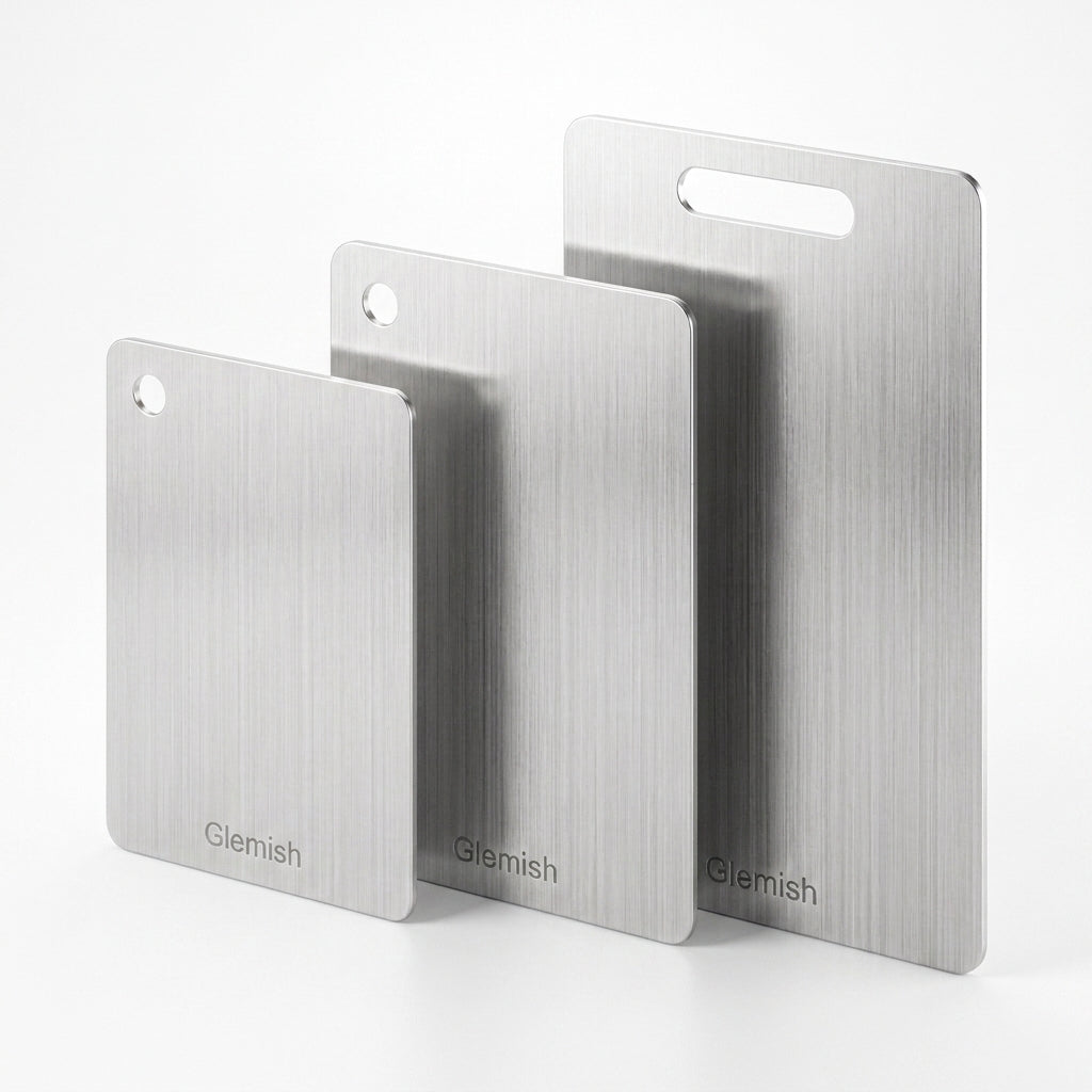 Stainless Steel Cutting Board Set of 3 - Dishwasher Safe with Juice Groove