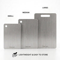 Stainless Steel Cutting Board Set of 3 - Dishwasher Safe with Juice Groove