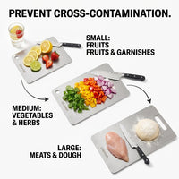 Stainless Steel Cutting Board Set of 3 - Dishwasher Safe with Juice Groove
