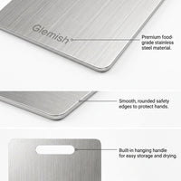 Stainless Steel Cutting Board Set of 3 - Dishwasher Safe with Juice Groove