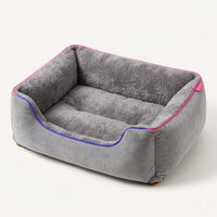 Cozy cave bolster pet bed with raised sides and plush faux-fur lining