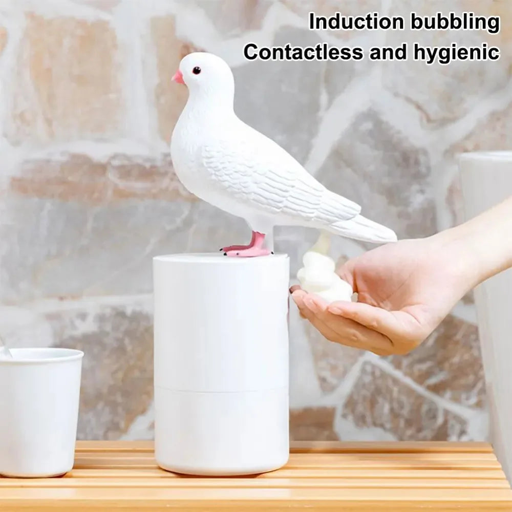 Automatic Soap Dispenser Cute Pigeon Touchless Foaming Soap Dispenser 300Ml Electric Foam Soap Dispenser for Bathroom Kitchen