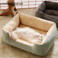 Pet bed in gray showing raised bolster walls