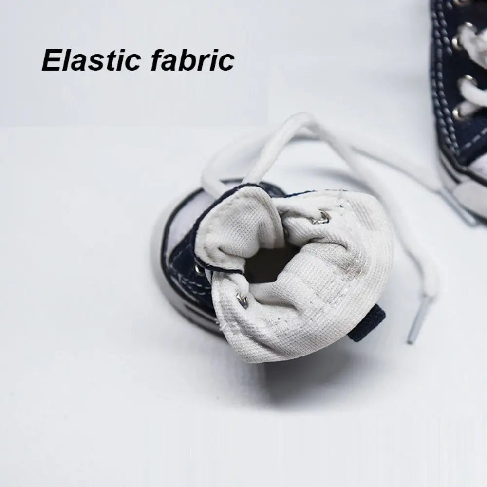 4Pcs/Set Anti-Skidding Denim Canvas Dog Shoes Pet Shoes Waterproof Shoes Sneakers Breathable Booties Pet Supplies High Quality