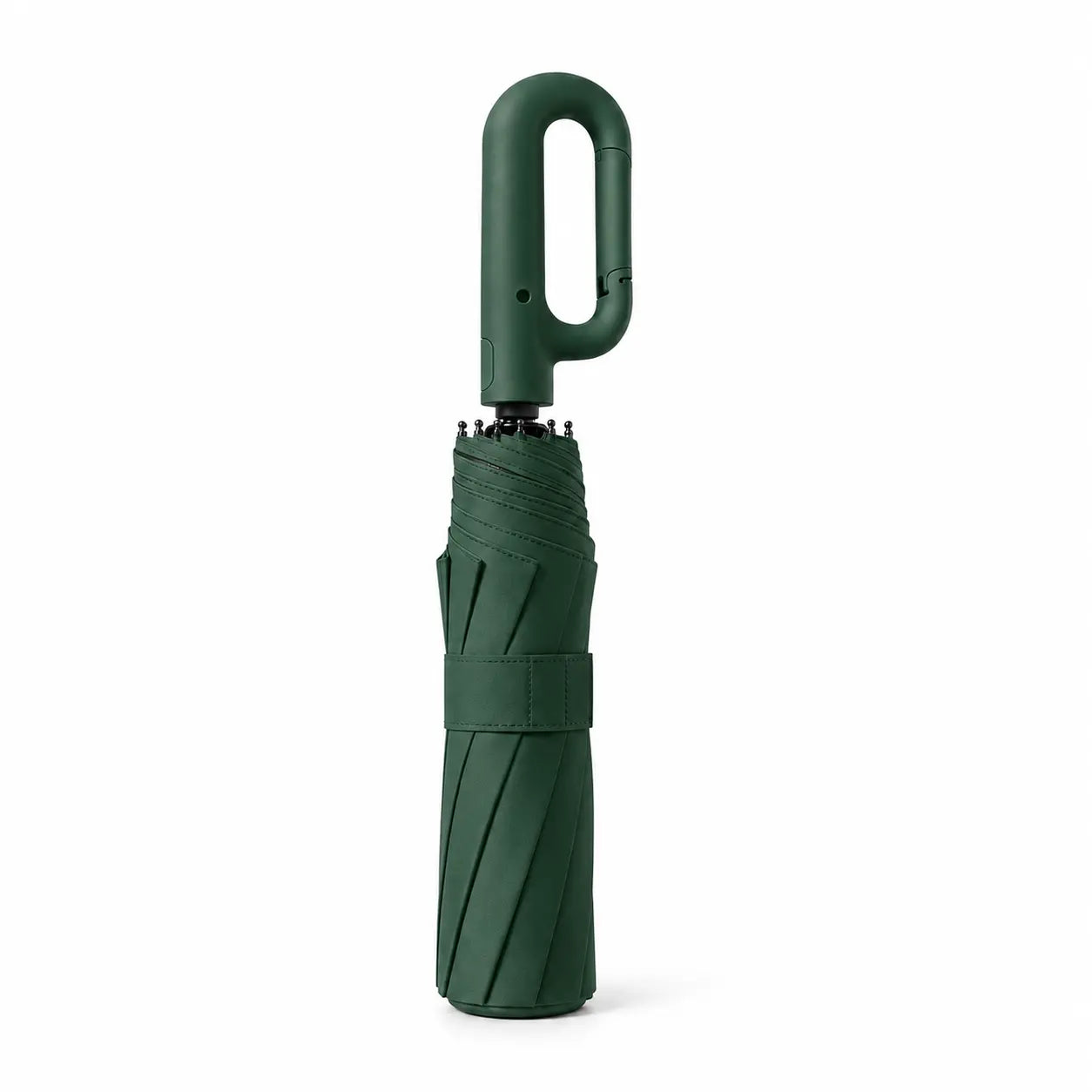 Compact umbrella stored in a handbag