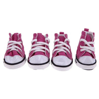 4Pcs/Set Anti-Skidding Denim Canvas Dog Shoes Pet Shoes Waterproof Shoes Sneakers Breathable Booties Pet Supplies High Quality