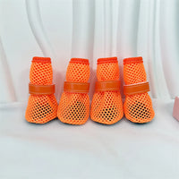 Spring Summer Breathable Mesh Small Dog Shoes Soft Sole Non-Slip Pet Booty Anti-Slip off Paw Protectors for Poodle Daily Walking