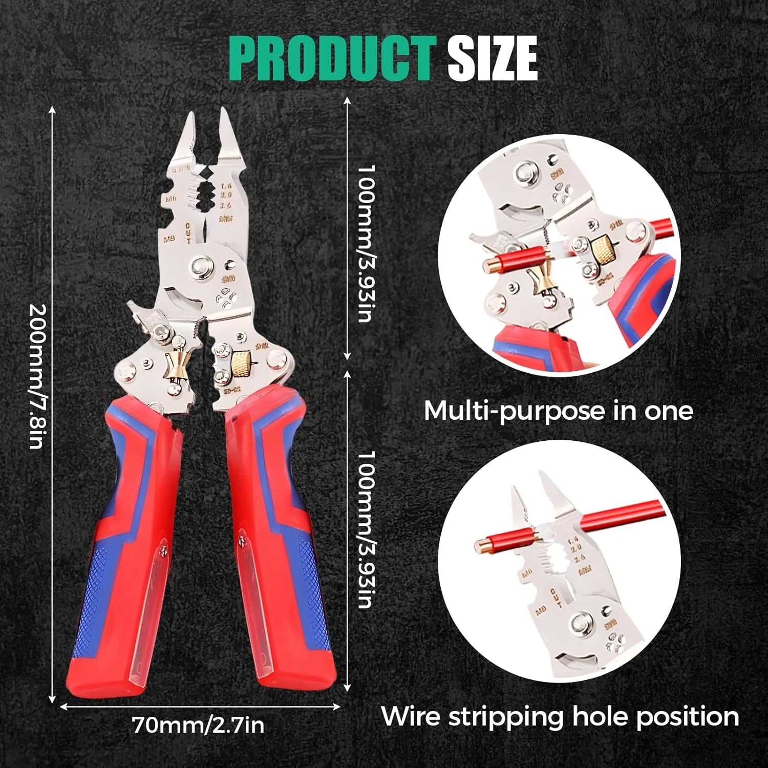 13 in 1 Foldable Wire Stripper, 2025 Folding Efficient Electrician Stripping Plier,Tool for Cutting and Pulling Pliers