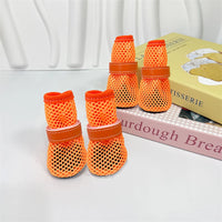 Spring Summer Breathable Mesh Small Dog Shoes Soft Sole Non-Slip Pet Booty Anti-Slip off Paw Protectors for Poodle Daily Walking